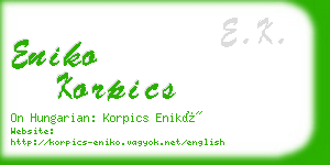 eniko korpics business card